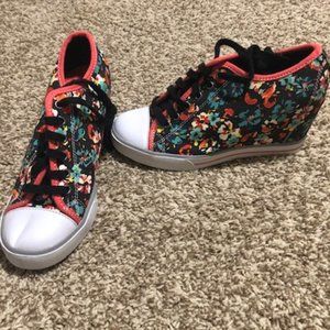 Lightly worn wedge sneakers